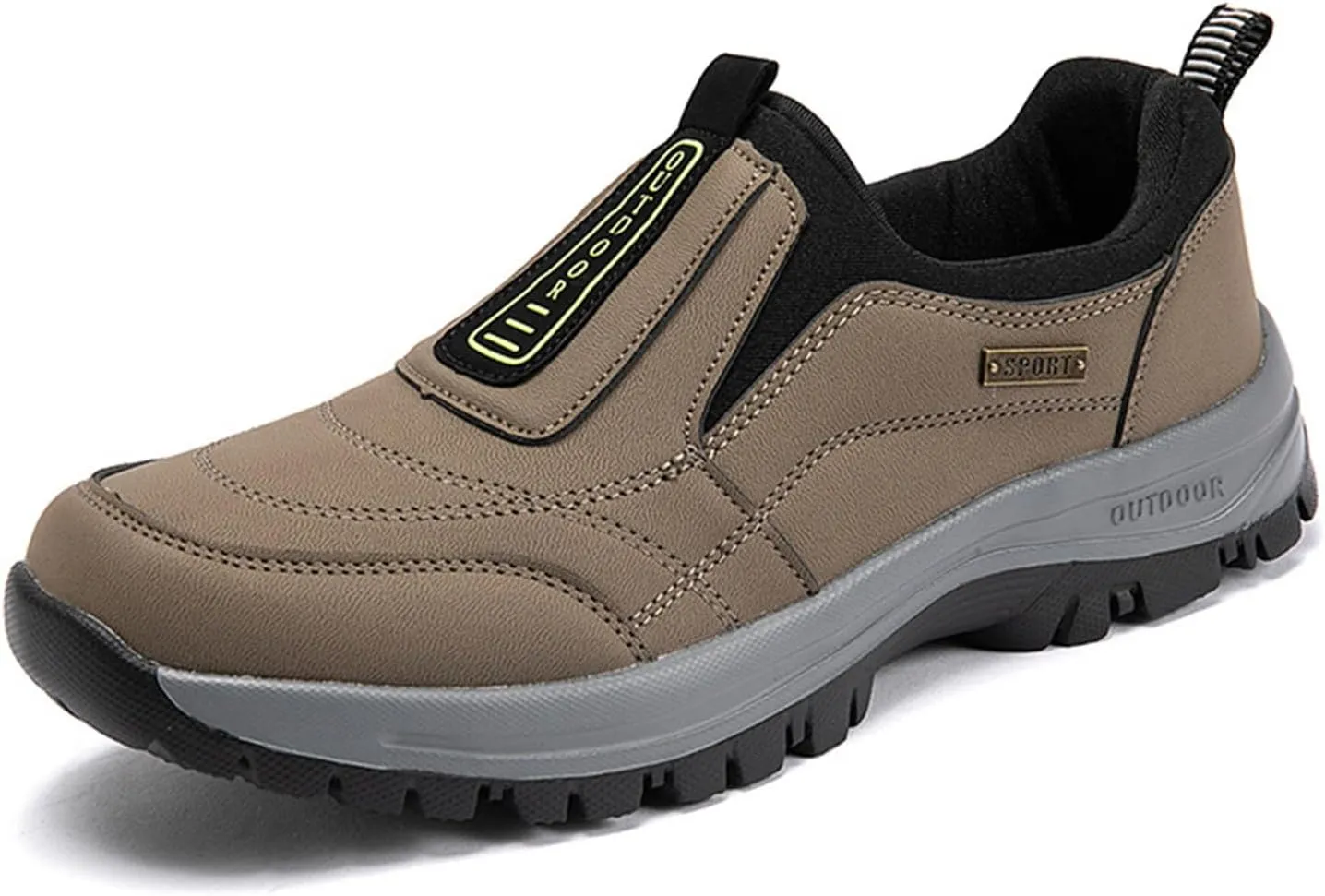 Athletic Fashion Sneakers for Men Comfortable Breathable Stretch Canvas Slip on Sneaker Memory Foam Hiking Shoes
