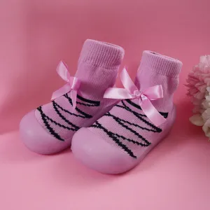 Baby Grip Socks Shoes Bow Purple - Sunshine