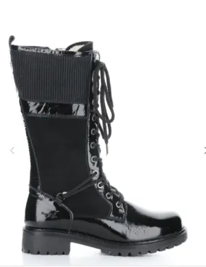 Bos & Co "Hallowed" Black Patent tall boot waterproof with warm lining