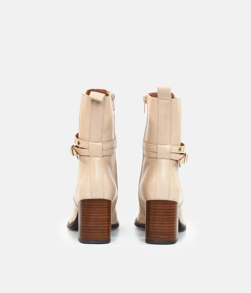 Brenda Zaro Deluxe Tall Beige Ankle Boots