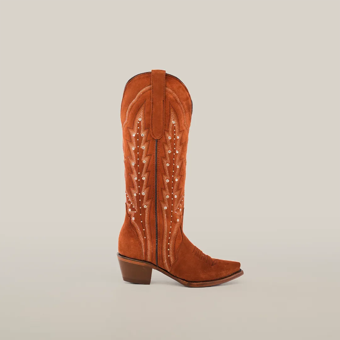 Caroly Brick Suade - Tall Shaft - Snip Toe