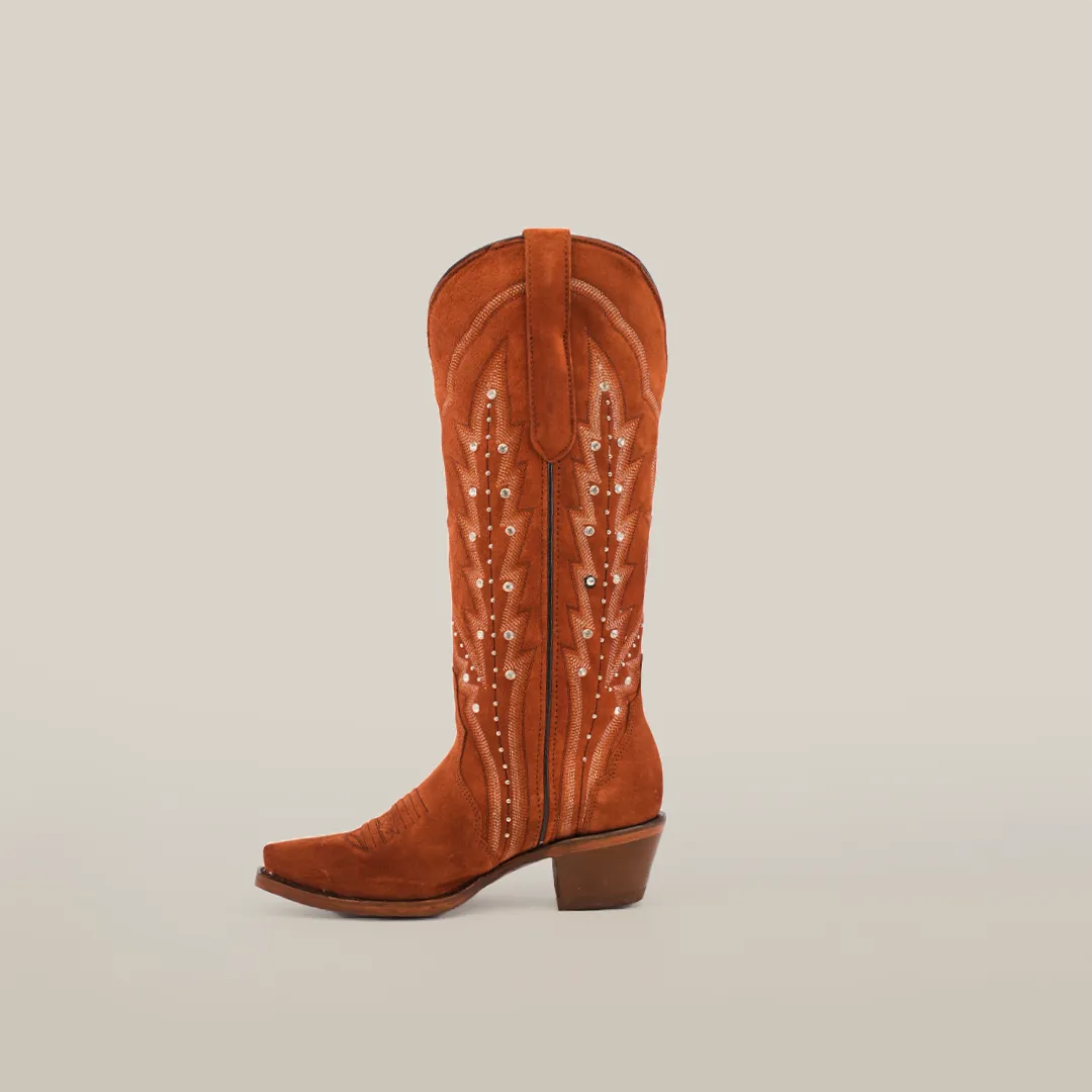 Caroly Brick Suade - Tall Shaft - Snip Toe