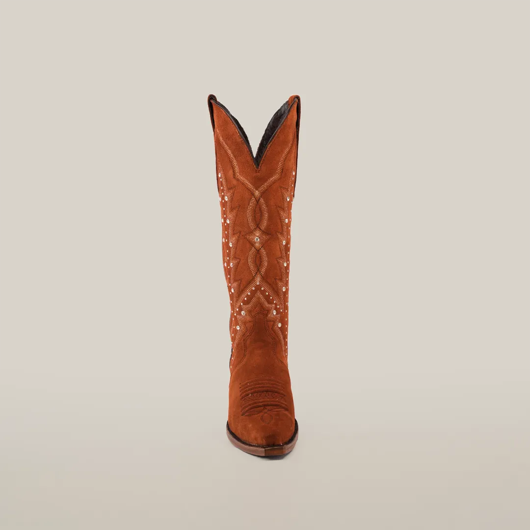 Caroly Brick Suade - Tall Shaft - Snip Toe