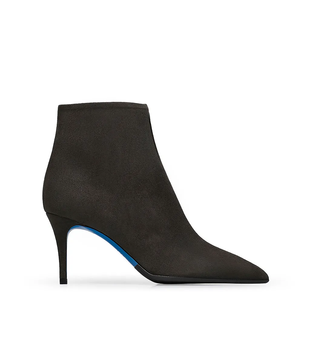 Dark brown suede ankle boots