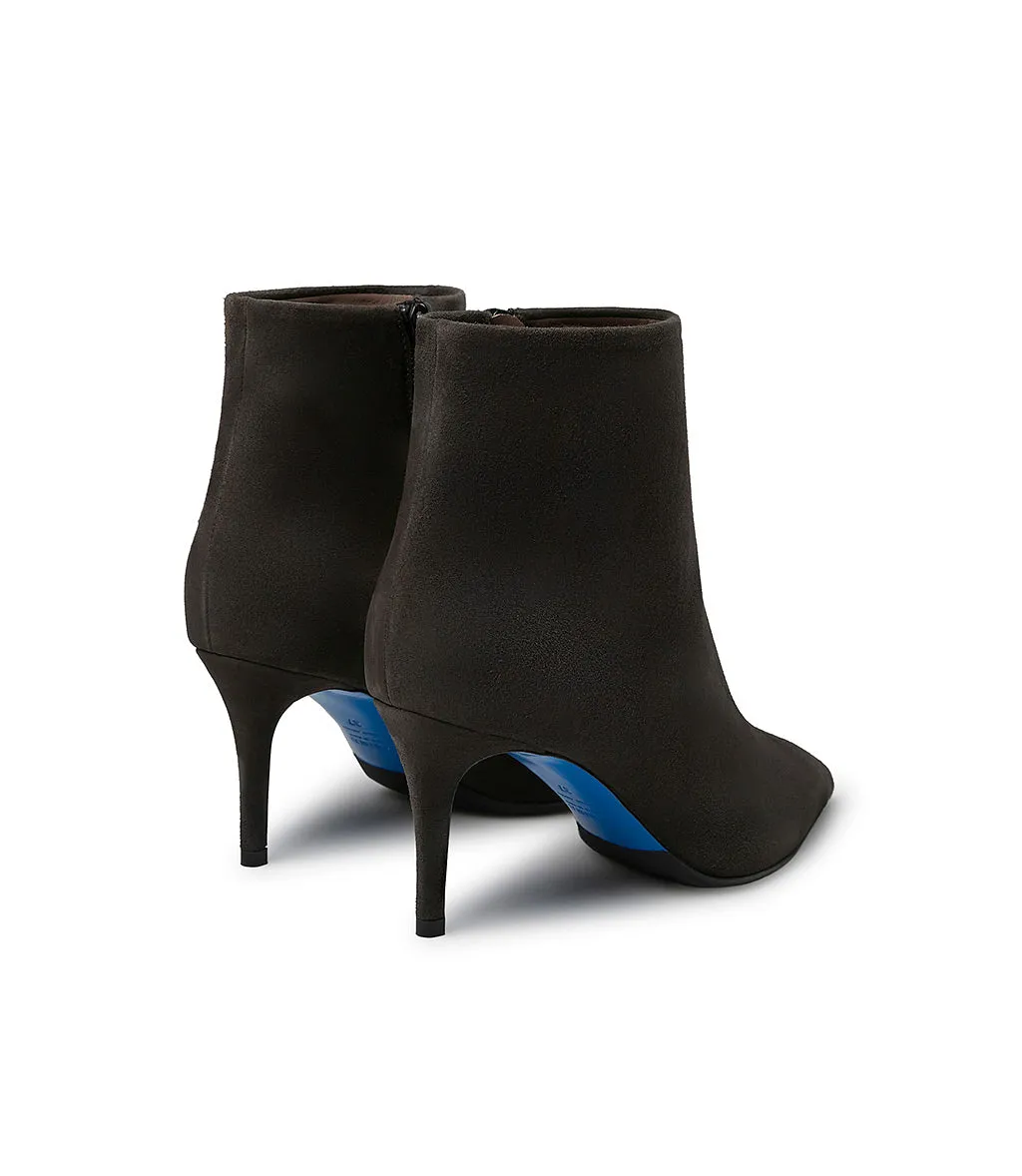 Dark brown suede ankle boots