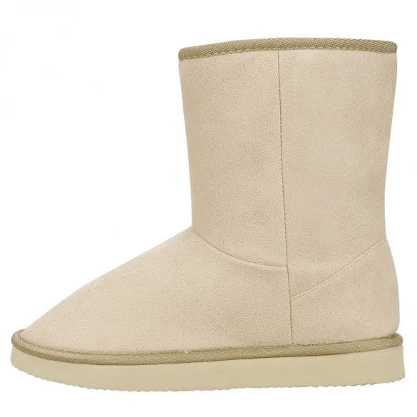 Fashion Women Winter Warm Solid Ankle Snow Boot Flat Heel Fleece Lined
