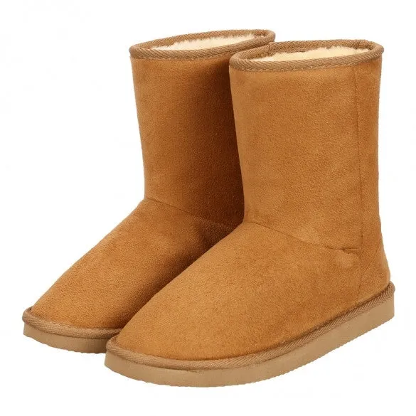 Fashion Women Winter Warm Solid Ankle Snow Boot Flat Heel Fleece Lined