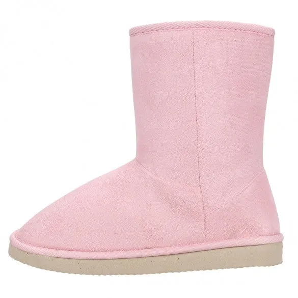 Fashion Women Winter Warm Solid Ankle Snow Boot Flat Heel Fleece Lined