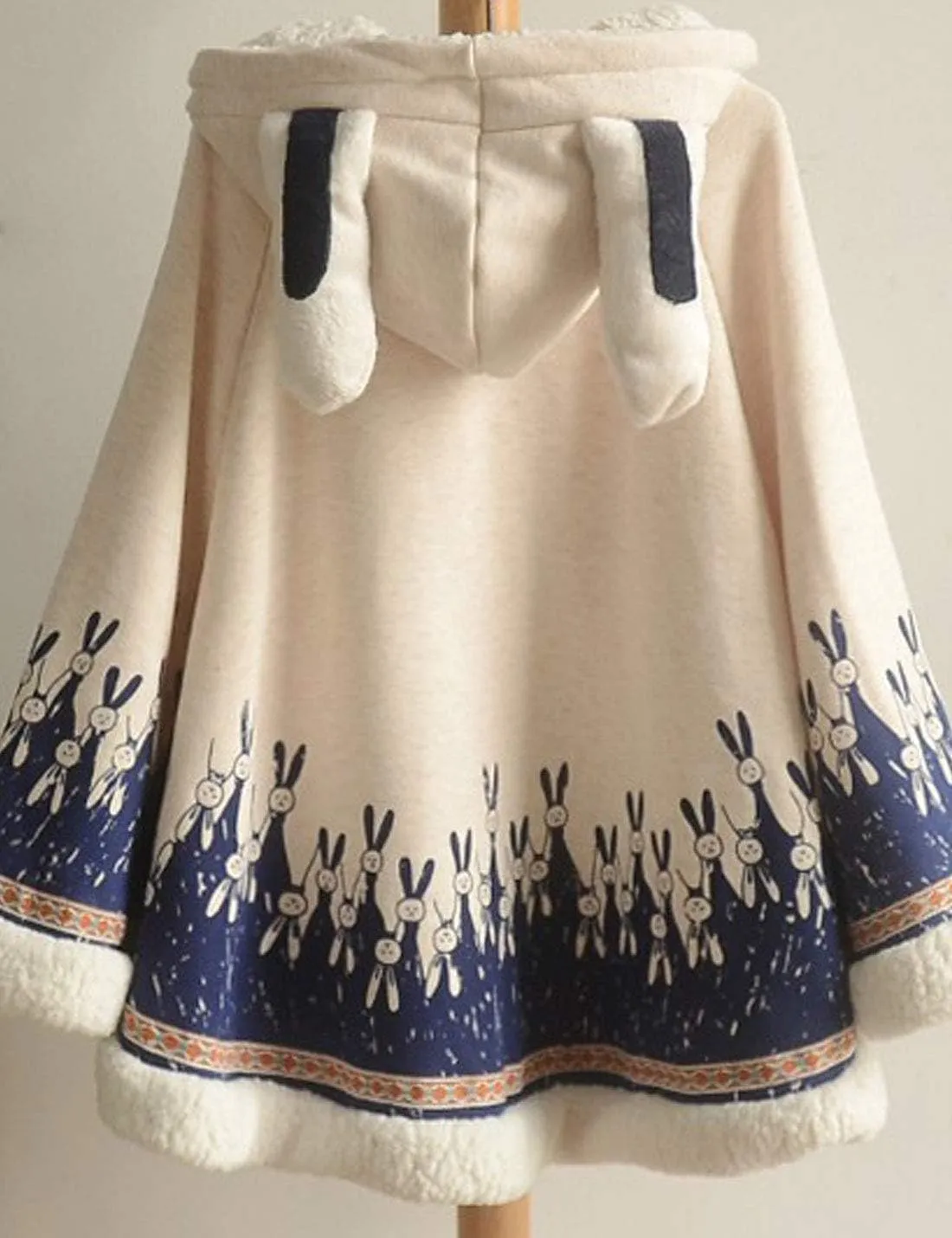 Flygo Women Girl's Cute Fleece Lined Hooded Cape Poncho Cloak Coat Animal Printed
