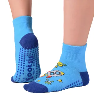 FOOTSIS Non Slip Grip Socks for Yoga, Pilates, Barre, Home, Hospital ,Mommy and Me classes ‘Rocket'