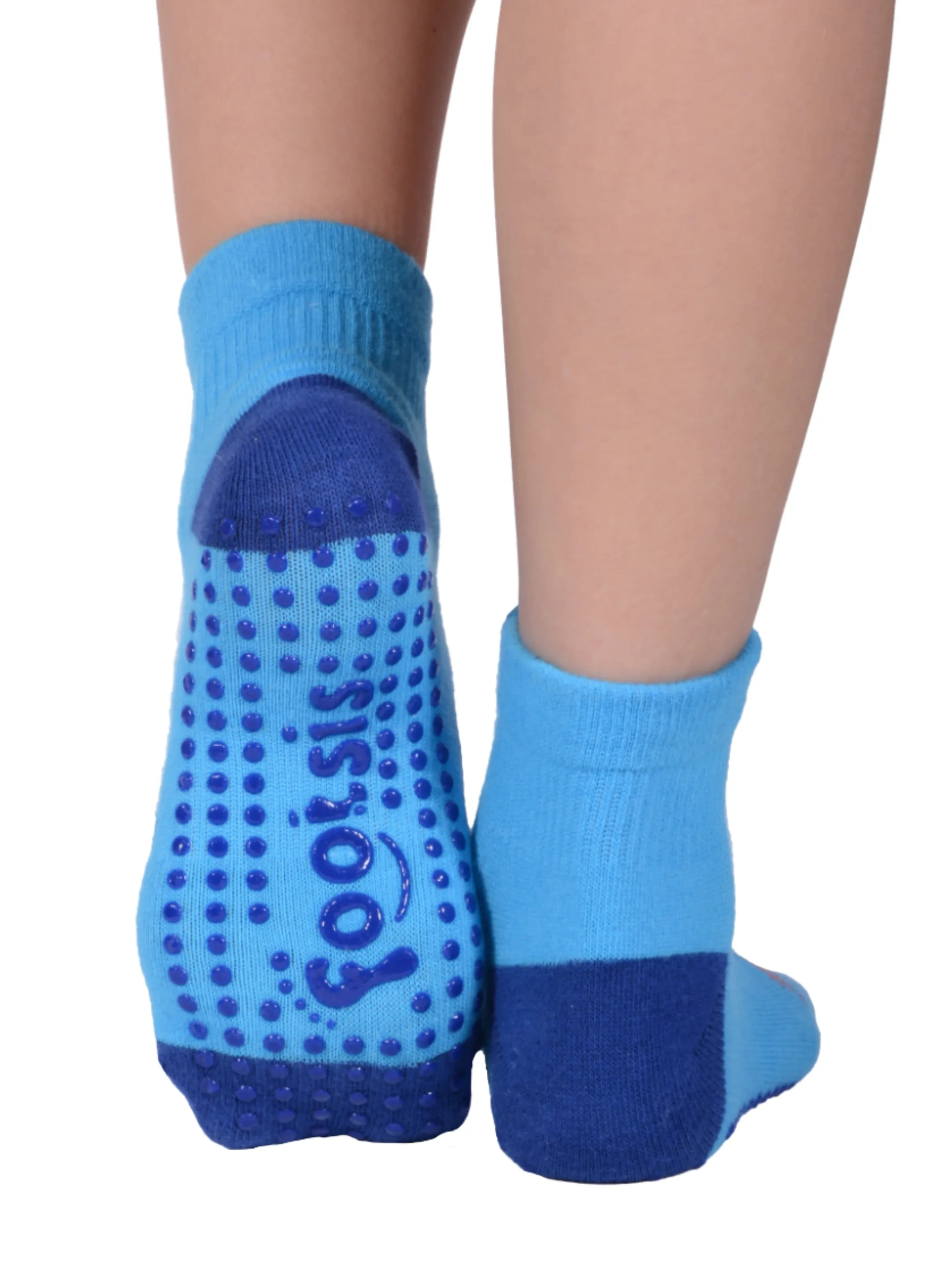 FOOTSIS Non Slip Grip Socks for Yoga, Pilates, Barre, Home, Hospital ,Mommy and Me classes ‘Rocket'