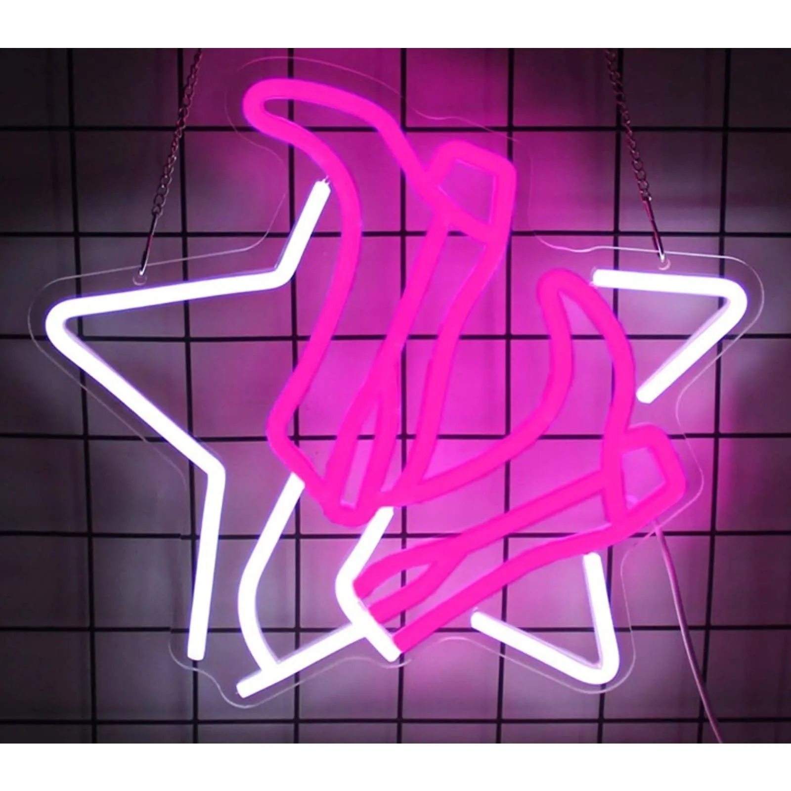 Fun Bright Cowgirl Boots and Star LED Night Light Room Wall Decor