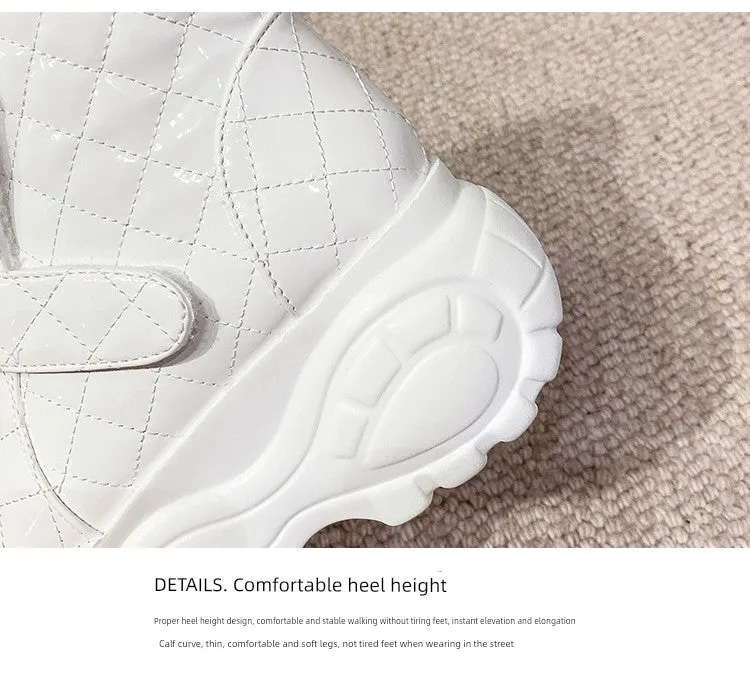Glossy Warm Plush Thick Fleece-lined Waterproof Snow Boots
