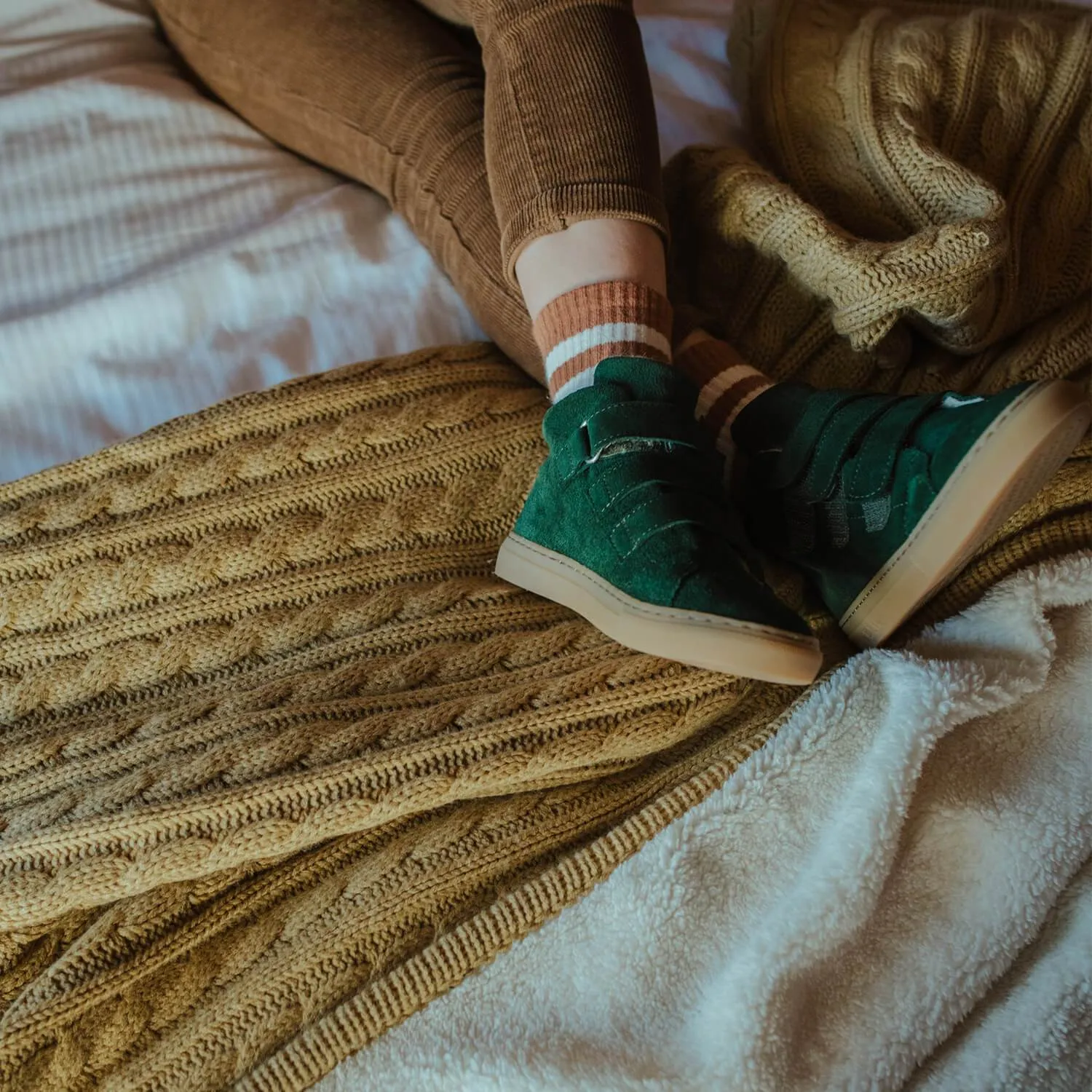 Green Velcro Mid Sneakers