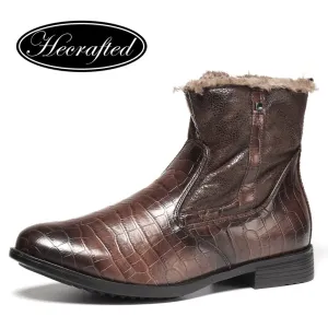 HECRAFTED men winter shoes 2020 warm Comfortable Non-Slip Fashion men winter boots