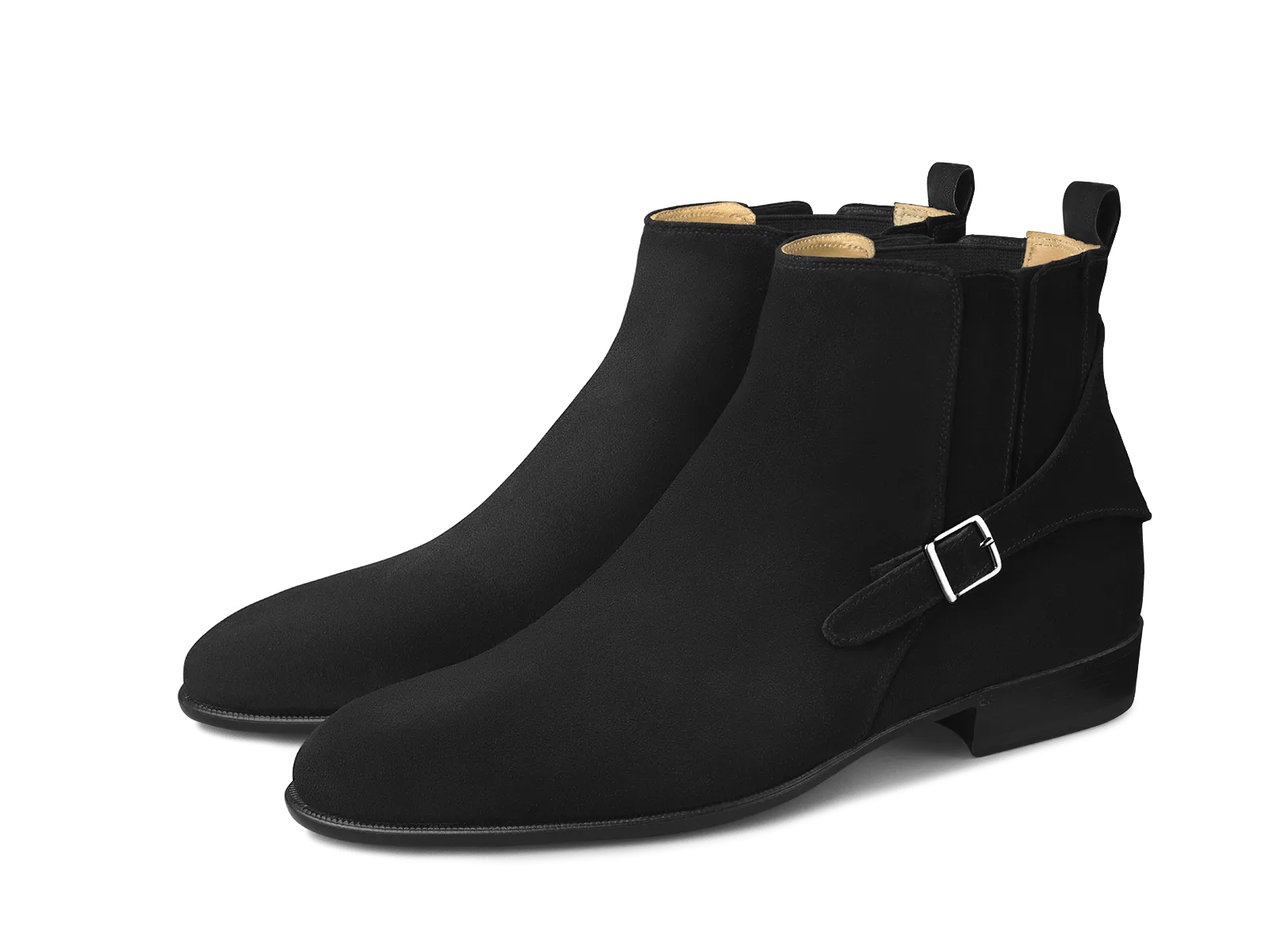 Hopper Buckle Boot in Black Shield Suede