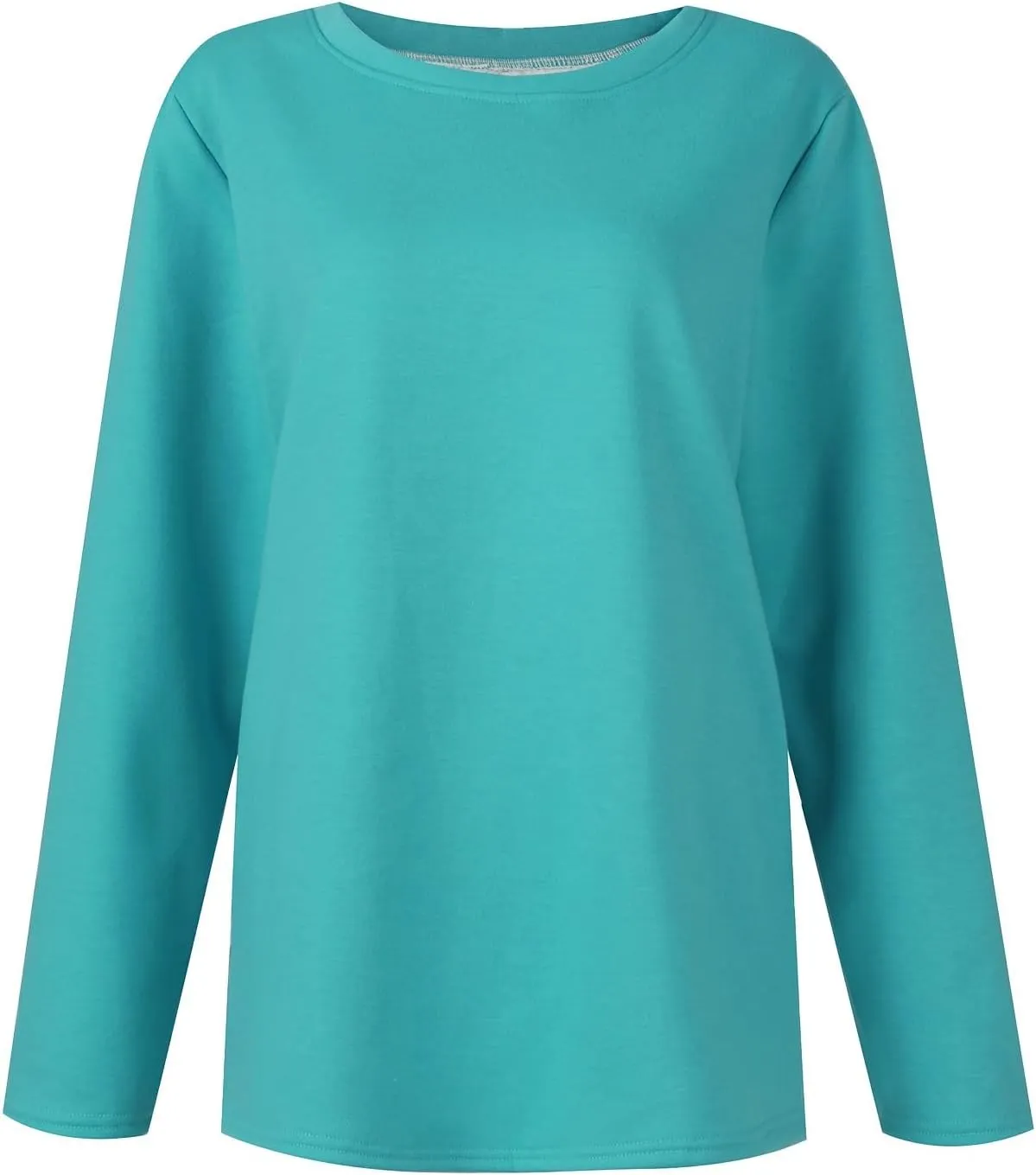 HXHYQKP Fleece Lined Sweatshirt Women's Sherpa Lined Sweatshirt Winter Warm Fleece Crewneck Pullover Loungewear
