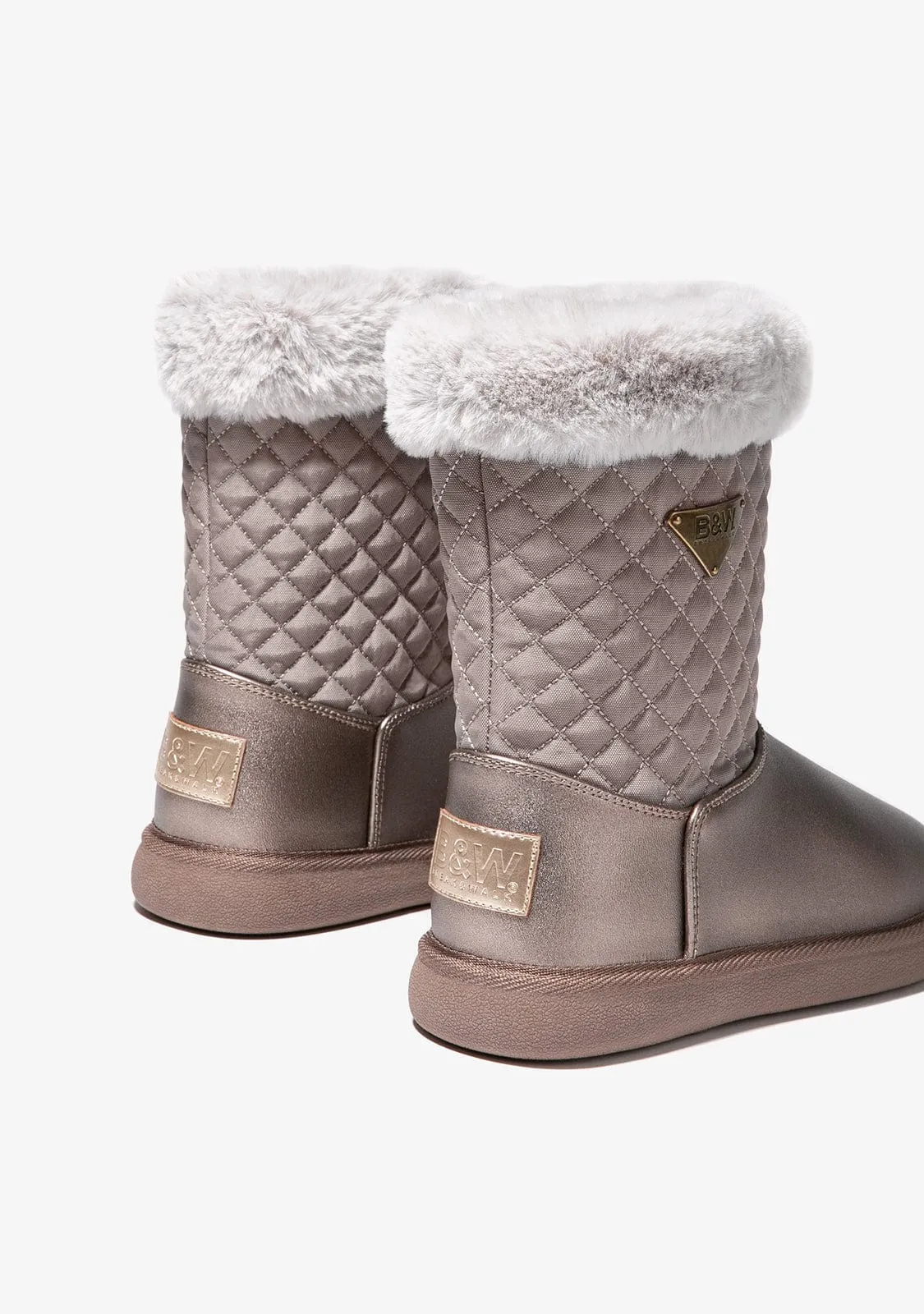 Lead Quilted B&W Australian Boots