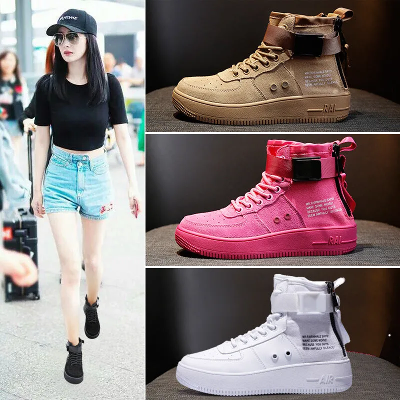 Leather Chunky Heel Round Toe Lace-Up Ankle Boots