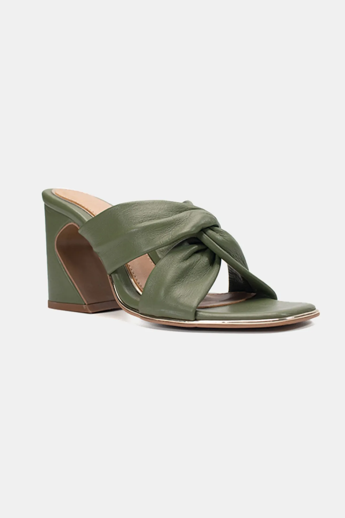 Lulu Block Heels -  Olive