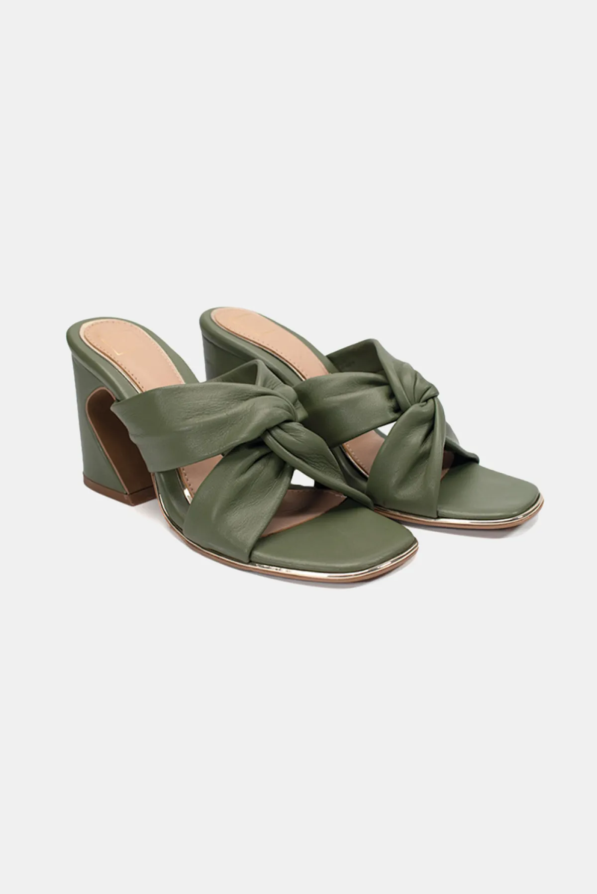 Lulu Block Heels -  Olive