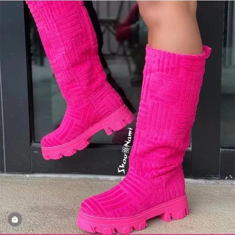 Luxury Brand New Women Thick-soled Thick-heeled Warm Boots