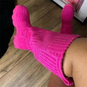 Luxury Brand New Women Thick-soled Thick-heeled Warm Boots