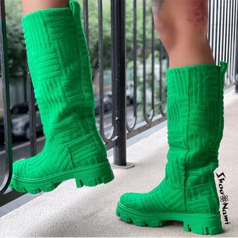 Luxury Brand New Women Thick-soled Thick-heeled Warm Boots