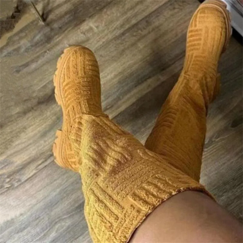 Luxury Brand New Women Thick-soled Thick-heeled Warm Boots