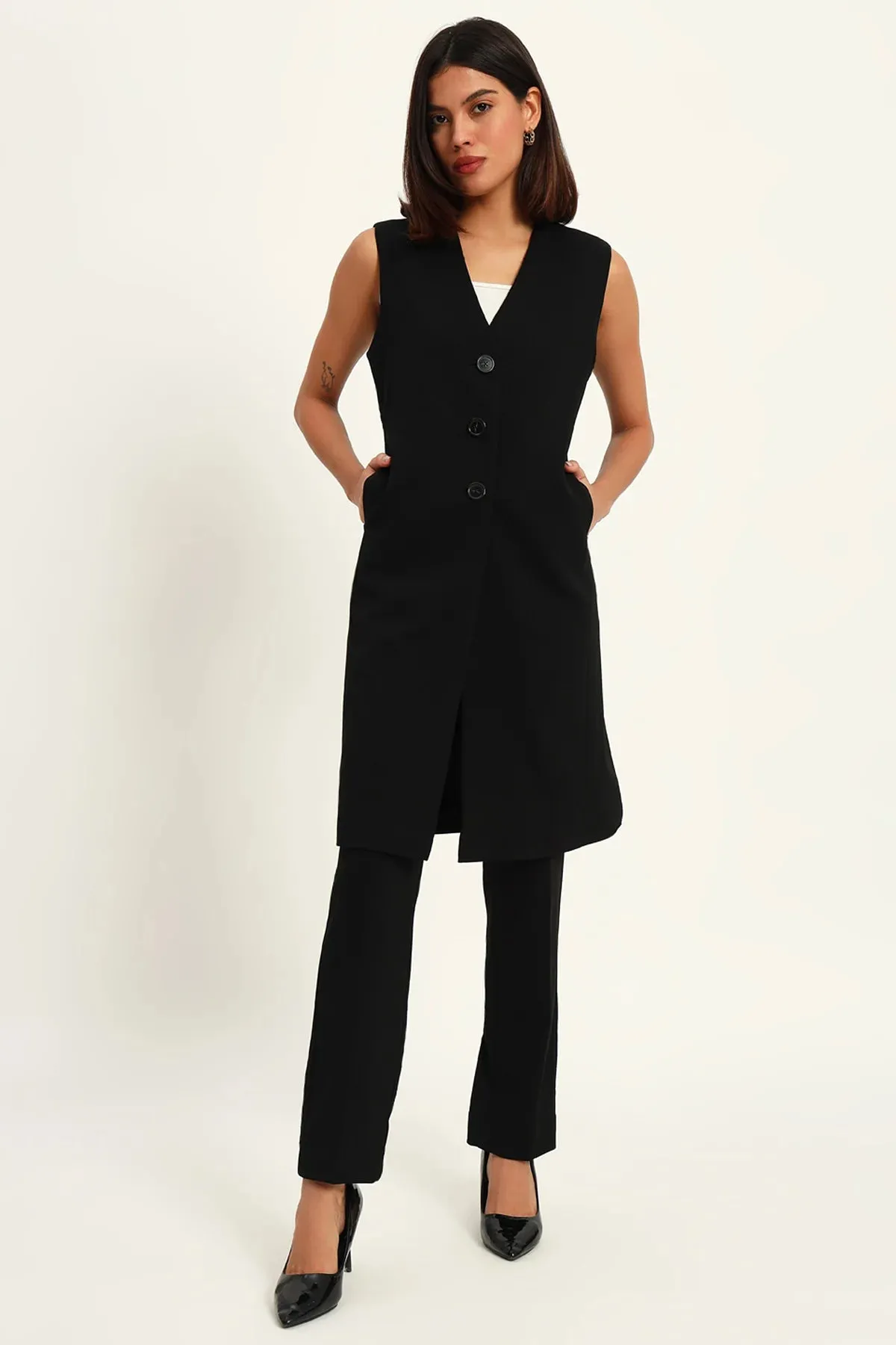 Majestic Longline Blazer Duo, Black