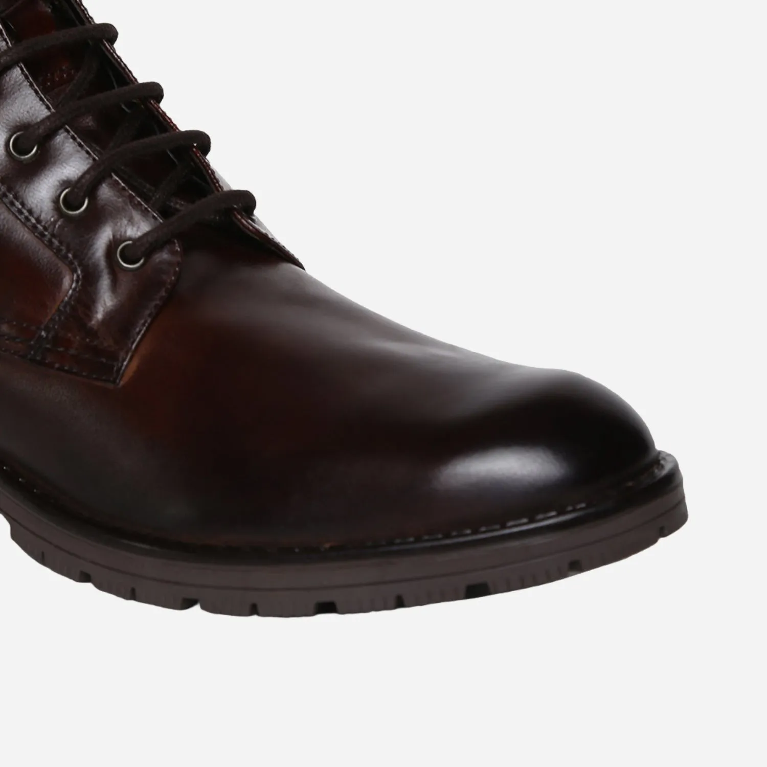 Masabih Genuine Leather Brown Ankle Zipper Boots for Men
