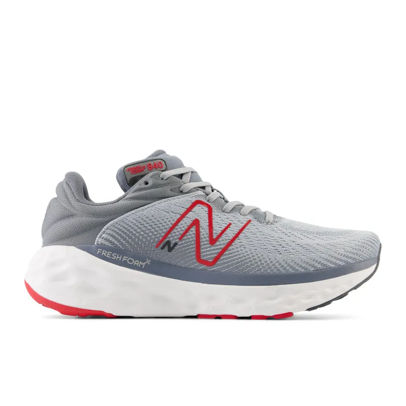 Men's 840 MORE Aluminum Grey with True Red
