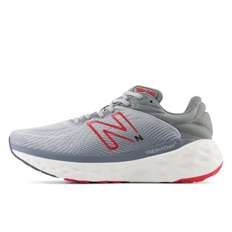 Men's 840 MORE Aluminum Grey with True Red