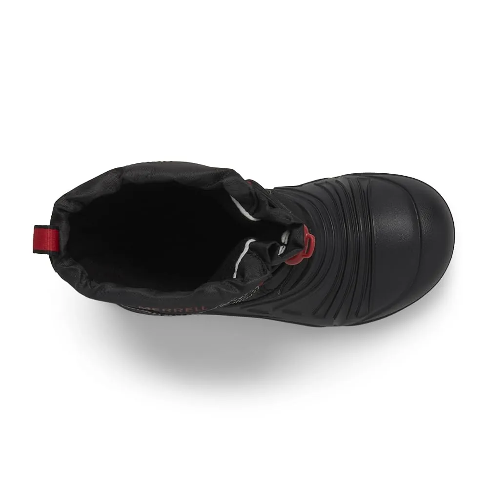 Merrell Snow Quest Lite 3.0 Waterproof Boot, Black/Grey/Red, 3 US Unisex Big Kid