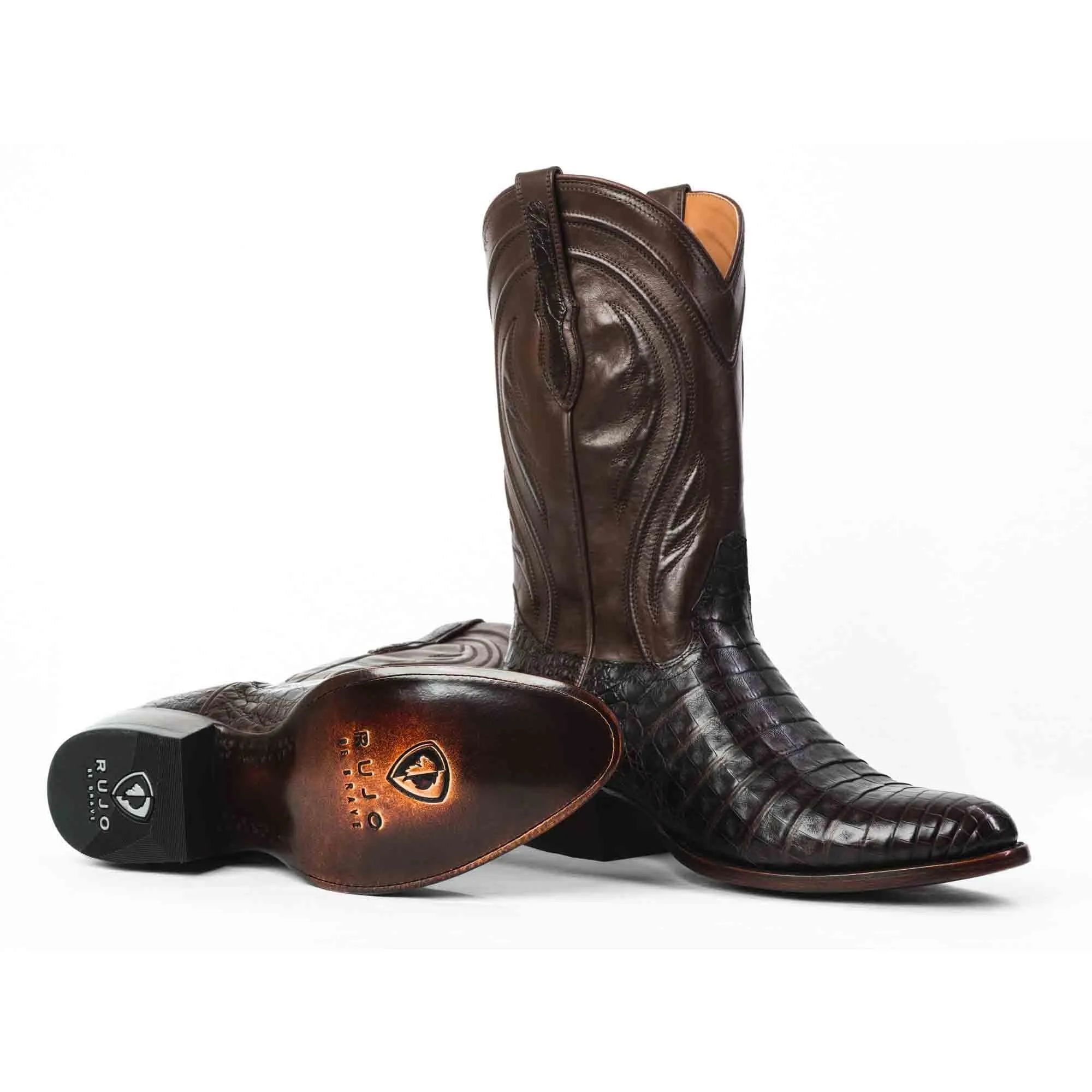 Rujo Boots Men's The Arturo Chocolate Caiman Belly Boots