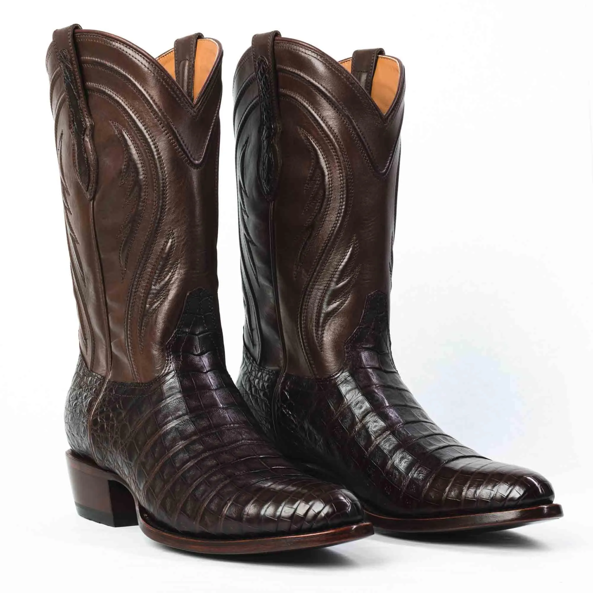 Rujo Boots Men's The Arturo Chocolate Caiman Belly Boots