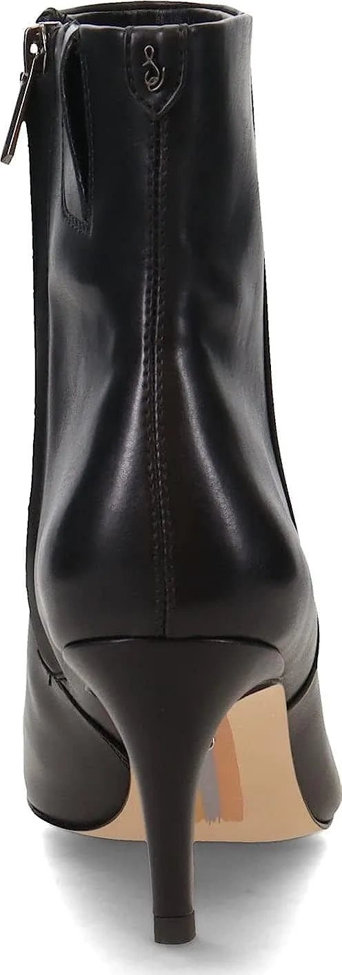Sam Edelman Ulissa Black Pointed Toe Side Zipper Kitten Heel Ankle Fashion Boots