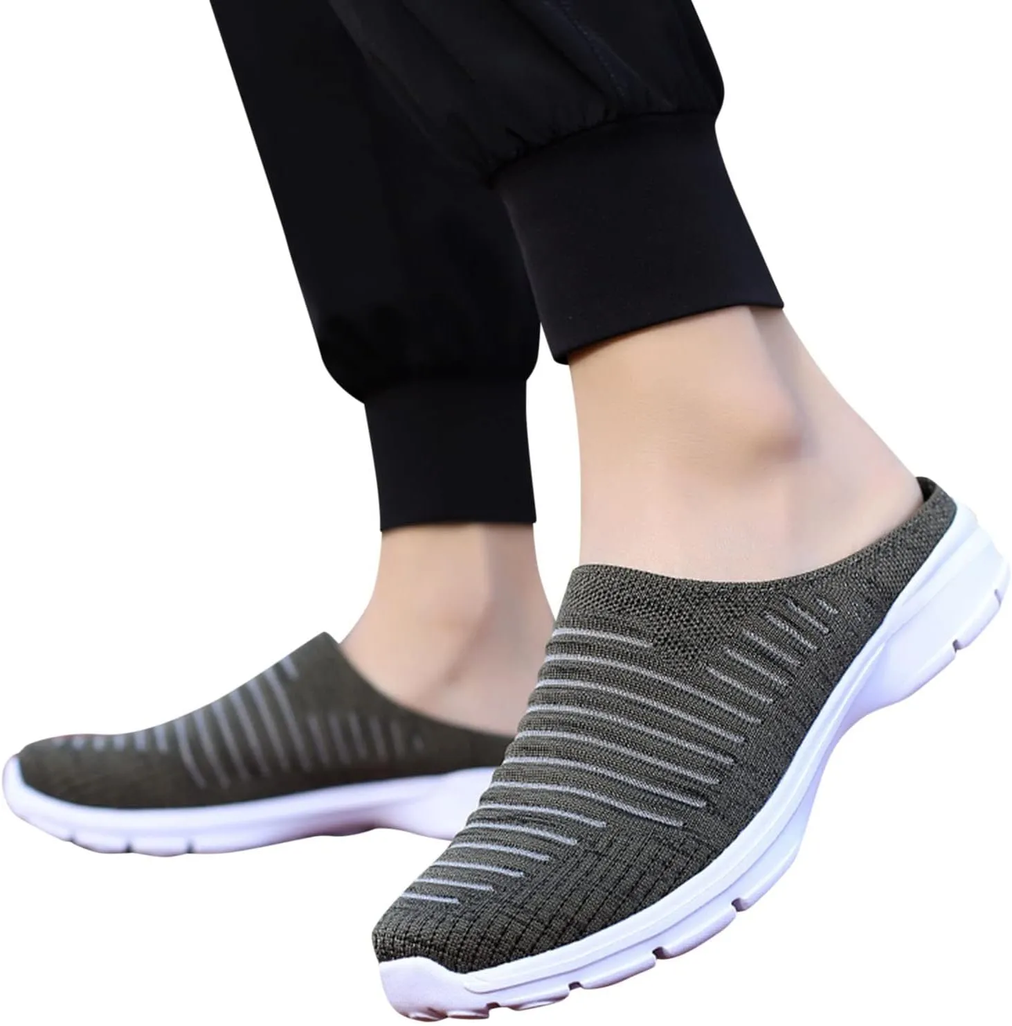 Womens Breathable Mesh Walking Mules Sneakers Tennis Shoes Men Comfort Casual Work Shoes Casual Sneakers Black Tennis Shoe Loafers Casual Slip On