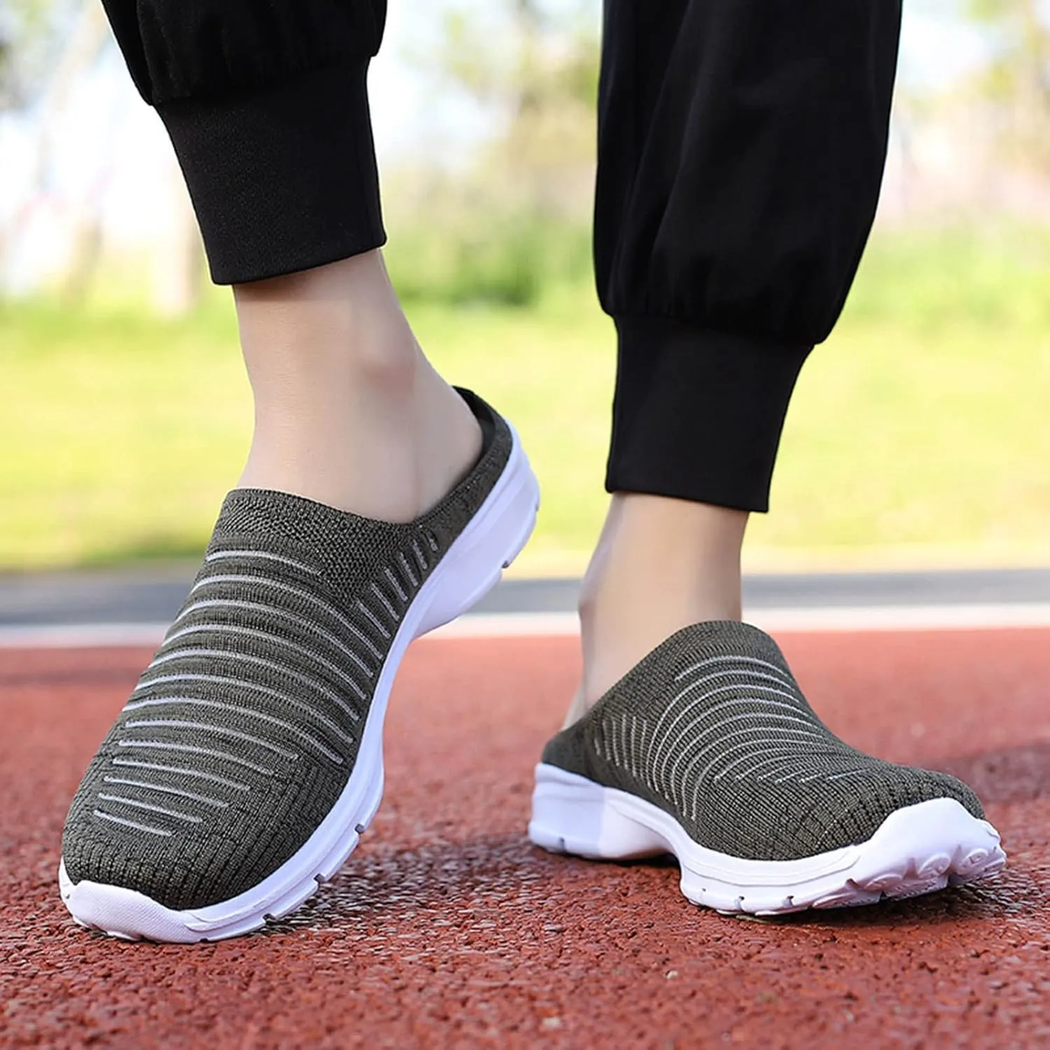 Womens Breathable Mesh Walking Mules Sneakers Tennis Shoes Men Comfort Casual Work Shoes Casual Sneakers Black Tennis Shoe Loafers Casual Slip On