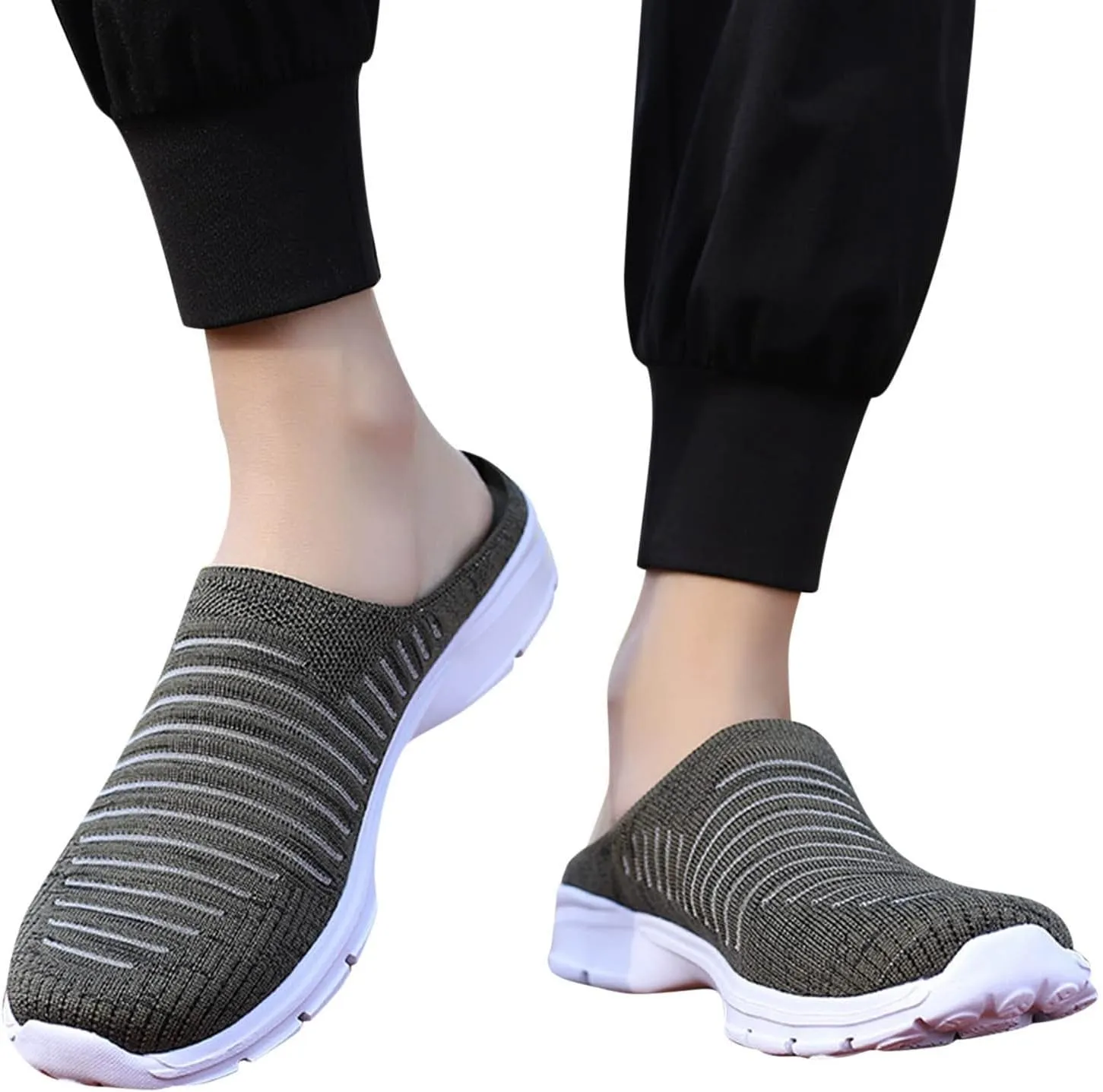 Womens Breathable Mesh Walking Mules Sneakers Tennis Shoes Men Comfort Casual Work Shoes Casual Sneakers Black Tennis Shoe Loafers Casual Slip On