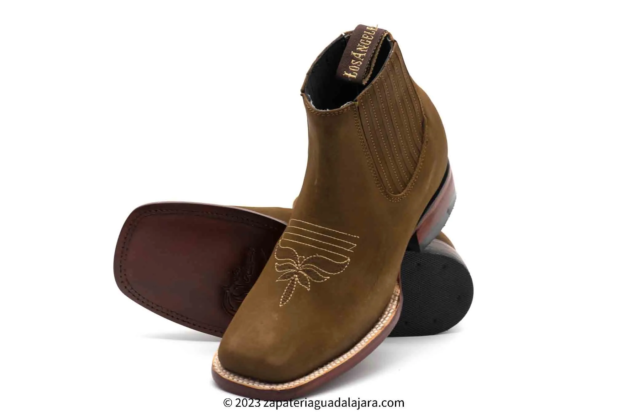 WOMEN'S WIDE SQUARE TOE NOBUCK TABACO LEATHER BOOT - 206359