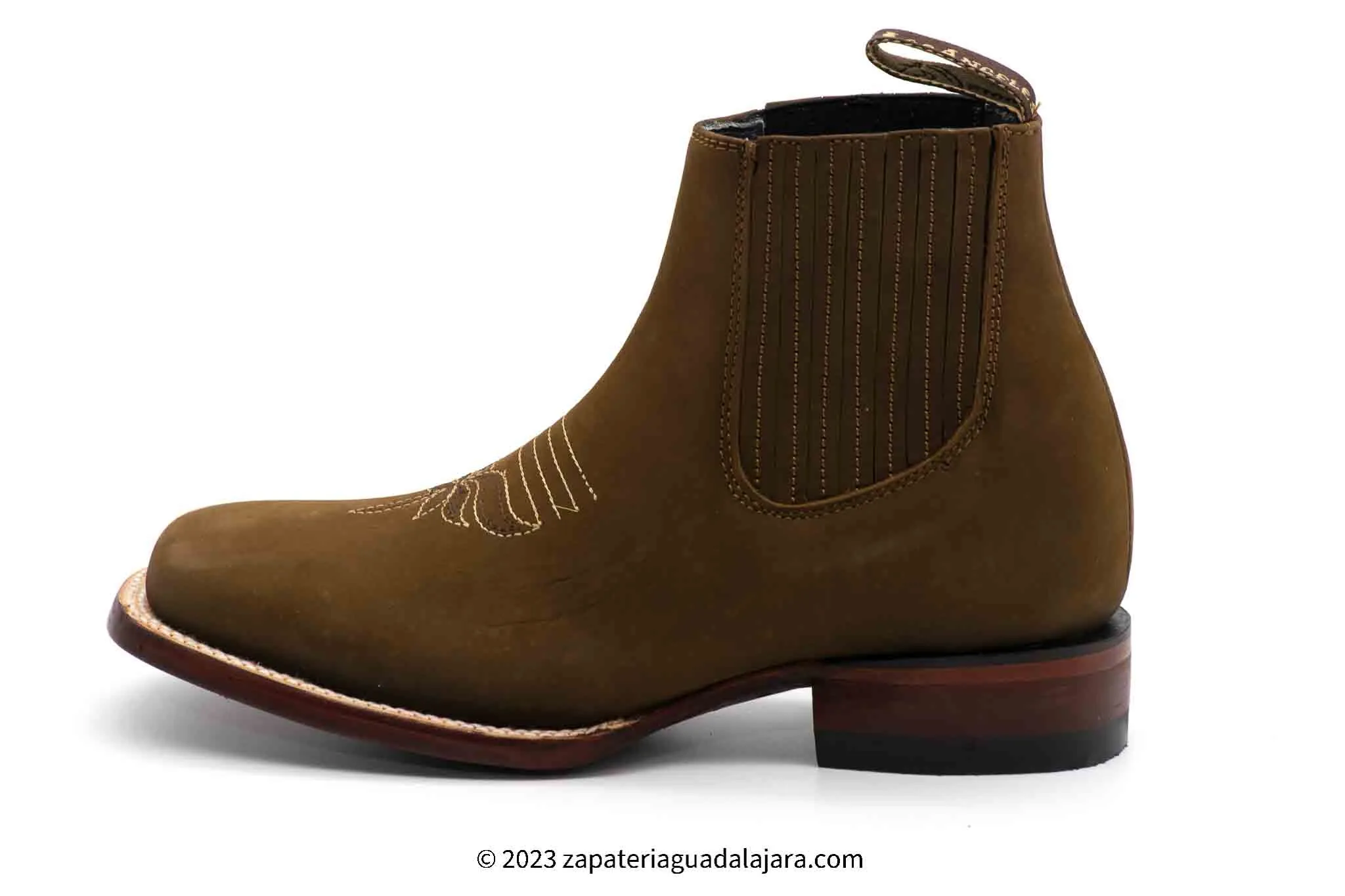 WOMEN'S WIDE SQUARE TOE NOBUCK TABACO LEATHER BOOT - 206359