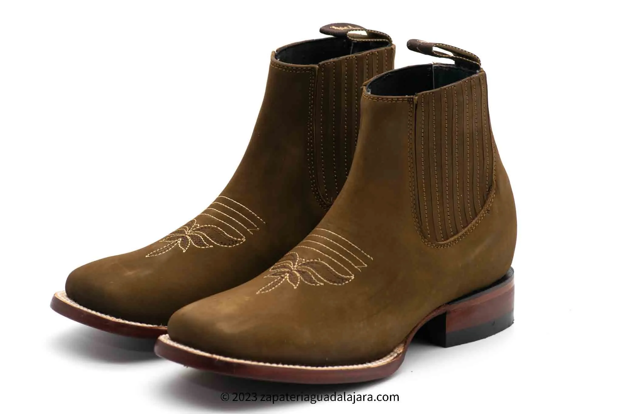 WOMEN'S WIDE SQUARE TOE NOBUCK TABACO LEATHER BOOT - 206359