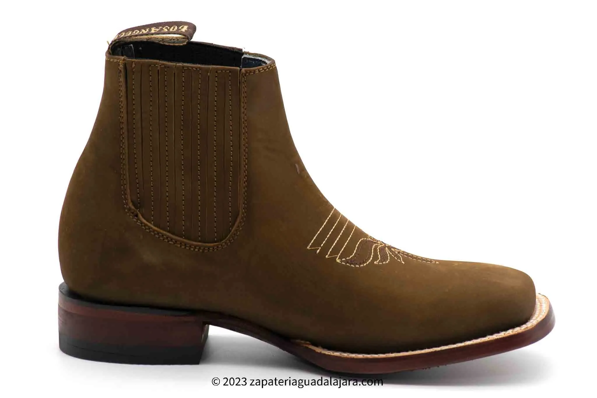 WOMEN'S WIDE SQUARE TOE NOBUCK TABACO LEATHER BOOT - 206359